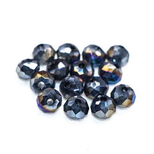 Бусины рондели 4*3мм (сапфировый матовый с покрытием АВ)